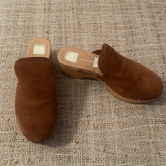 Dolce Vita Closen Wooden Clogs Brown Sz 8.5 Anthropologie - Picture 1 of 7